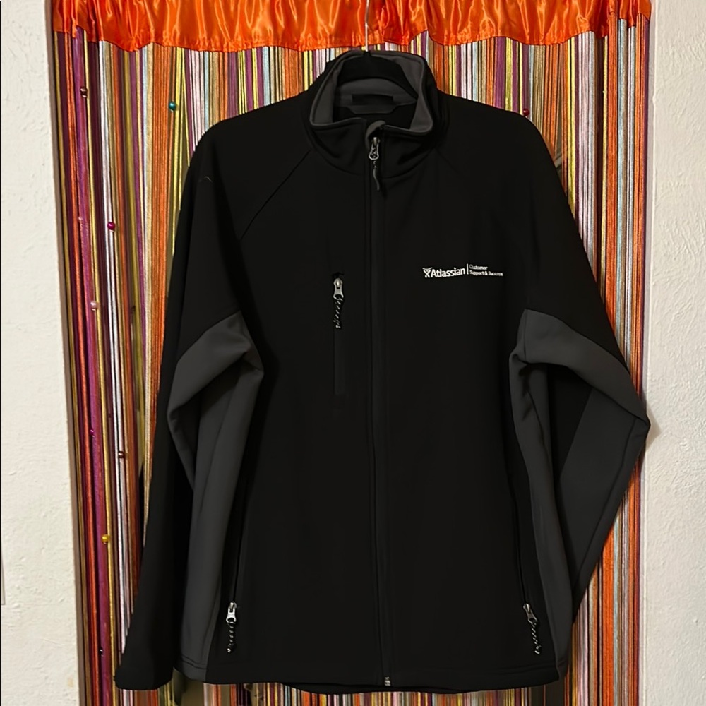 Atlassian Black and Gray Softshell Jacket